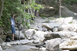 Tom photographing Rock Glen Falls