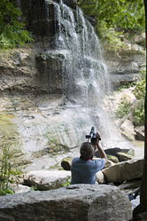 Tom video taping Rock Glen Falls