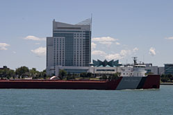 The Roger Blough (Great Lakes Fleet) traveling the Michigan River between Windsor, Ontario and Detroit, MI