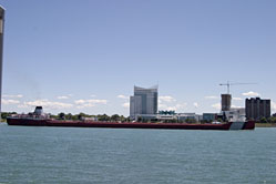 The Roger Blough (Great Lakes Fleet) traveling the Michigan River between Windsor, Ontario and Detroit, MI