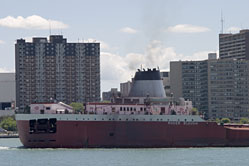 The Roger Blough (Great Lakes Fleet) traveling the Michigan River between Windsor, Ontario and Detroit, MI