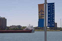 The Roger Blough (Great Lakes Fleet) traveling the Michigan River between Windsor, Ontario and Detroit, MI